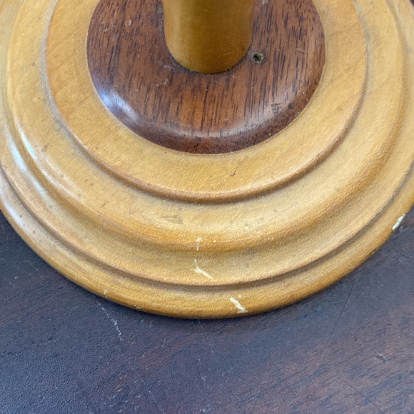 Midcentury wood candle holders. - Picture 5 of 12
